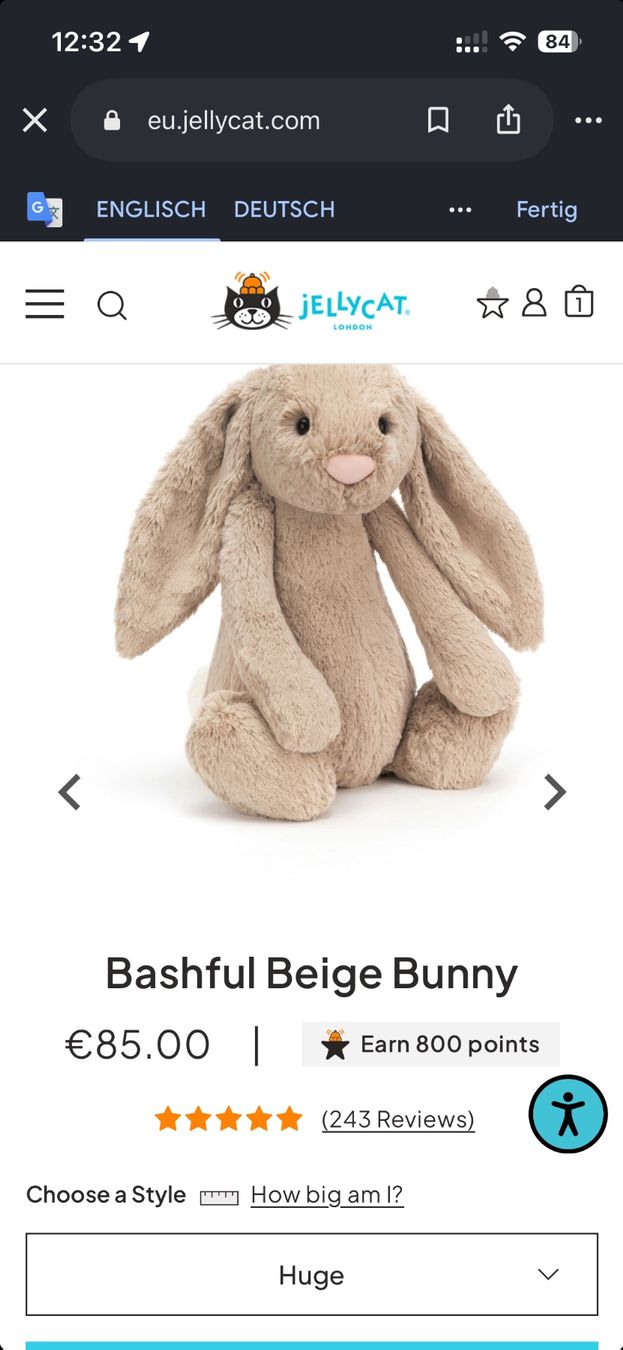 Jellycat Giocattoli: Jellycat Huge Beige bunny – Nuovo (secondo la descrizione) da Chur venduto da mel_gn2k