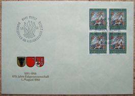 ERSTTAGSBRIEF 675 JAHRE EIDGENOSSENSCHAFT 1966