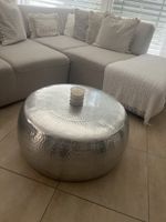 Runder Couchtisch Silber Hämmerung Ø 50cm guter Zustand