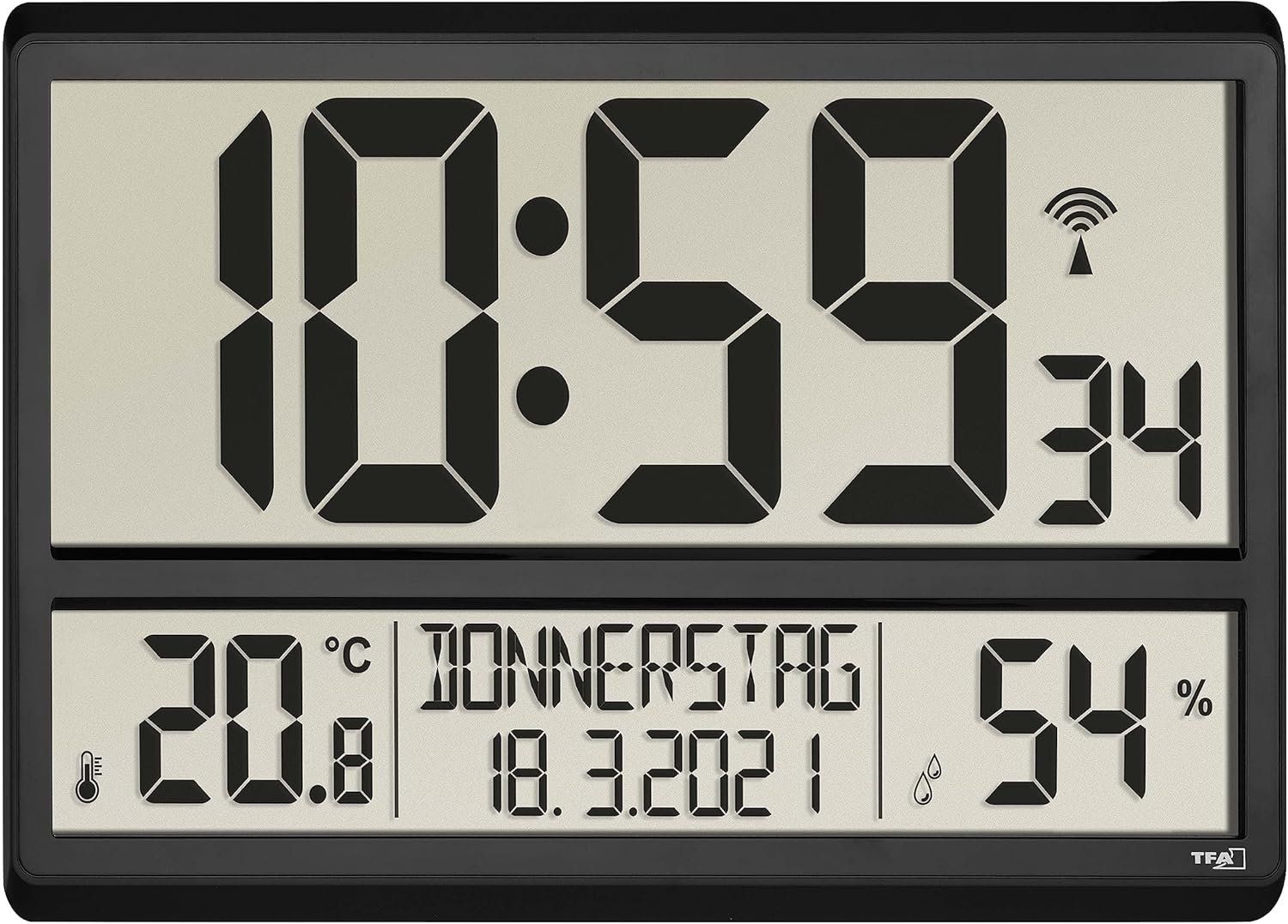 Orologi da terra & Orologi da parete: Wanduhr digital, mit Temperatur und Luftfeuchtigkeit – Nuovo e nell'imballaggio originale da Nuglar venduto da SaleRitter 1