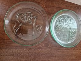 Glasteller 3 Stk mit Mausmotiv