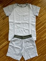 Pyjama kurzarm weiss grau 158