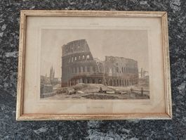 Alter kolorierter Stich – Kolosseum Rom – ca. 19. Jh.