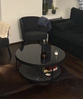 FRÖTORP Couchtisch, anthrazit marmoriert/schwarz Glas