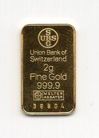(1303) Goldbarren 2 g, stgl, UBS
