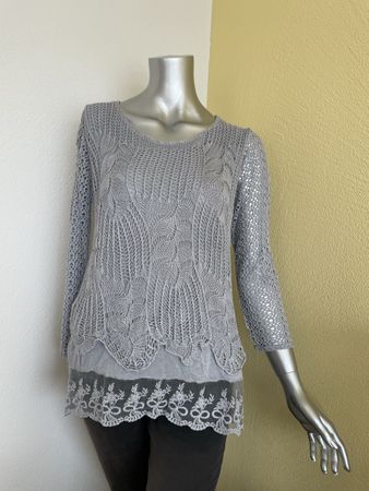 Hauchfeines, Edles Shirt von Today, Grau, Gr. L, neuwertig