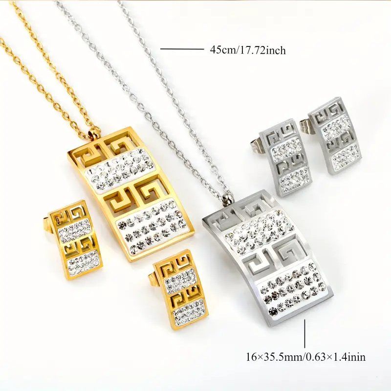 Altri gioielli: 18k vergoldete Schmuckset mit Strass – Nuovo e nell'imballaggio originale da Glattbrugg venduto da majuska01 3