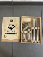 Original Zwilling Steakbesteck, 12-teilig, Holzbox, neuwerti