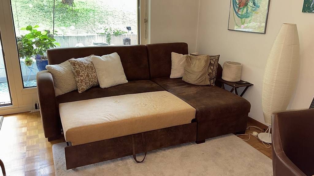 Sofas: Home24 Ecksofa mit Schlaffunktionbraun, gebrauchter Zustand – Gebraucht aus Kilchberg ZH von bst_v6m8 1