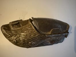 Antike Spekulatiusform, Holzschuh mit Löwenkopf 🦁