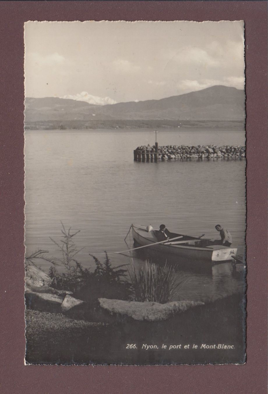 Cartoline postali: NYON - Port - Barque - 1938 – Usato da Pully venduto da nicecards