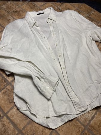 Sisley Chic camicia  Uomo di lino 100%-tg M/L-comodo