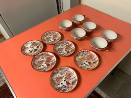 Japanisches Teeservice, 6 Tassen & 6 Untertassen