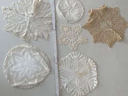 Lot of 6 Häkeldeckchen