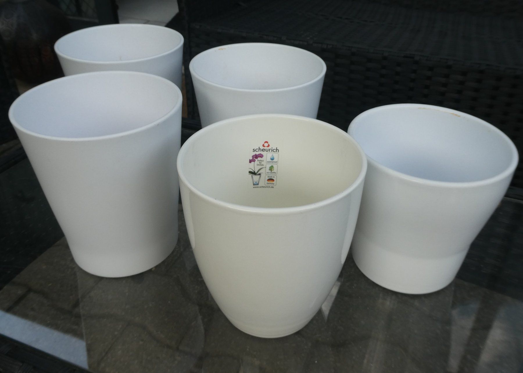 Blumentöpfe: Lot de 5 cache-pots à Orchidées – Gebraucht aus Troistorrents von Marion70