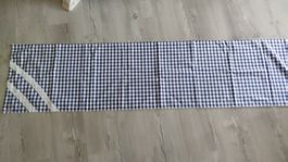Tischläufer Karomuster blau-weiss mit Spitze