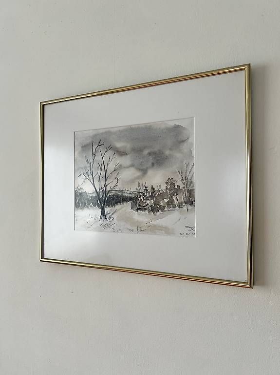 Gemälde: Winterlandschaft Gemälde am Bodensee – Gebraucht aus Altenrhein von jus_mx89