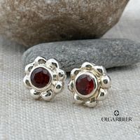 Silber Ohrstecker mit Granat