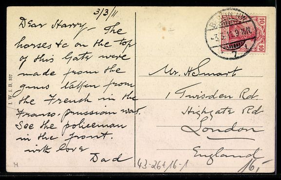 Cartoline postali: Berlin, Blick auf das Brandenburger Tor, – Usato da Berlin venduto da bartko-reher 1