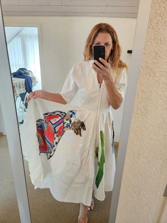 STEFJELANA – handbemaltes Baumwollkleid „Made in Italy“