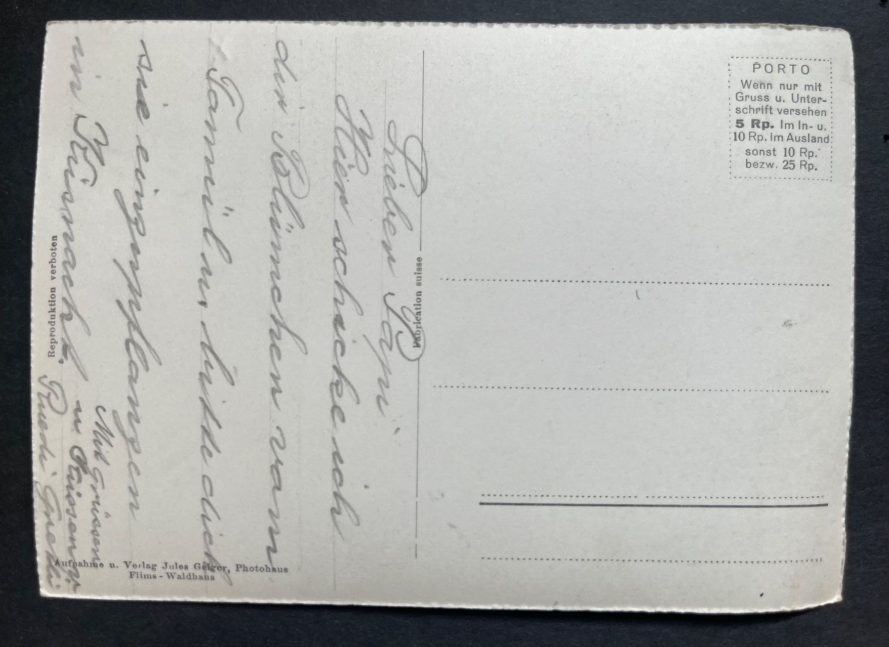 Cartoline postali: Vals und Valle, ca. 1960 – Usato da Wabern venduto da DaxKarten-75 1