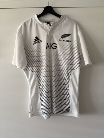 Vintage All Blacks Rugby Trikot weiss XL