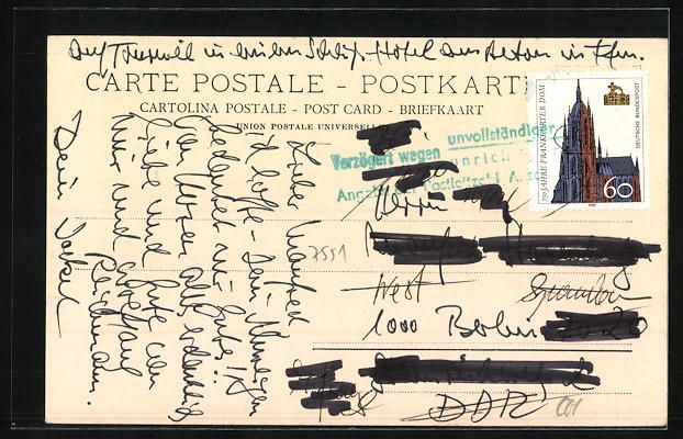 Cartoline postali: Fetan, Totalansicht von einem Berg aus – Usato da Berlin venduto da bartko-reher 1