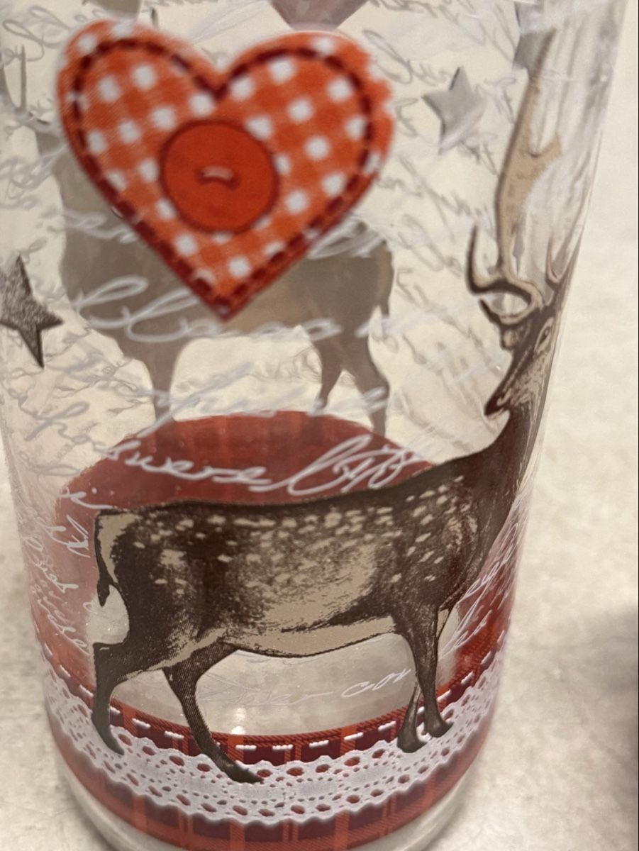 Tutte le decorazioni: Winterflasche mit Hirsch Dekor und passendes Glas. – Usato da Oberägeri venduto da eladiel 1
