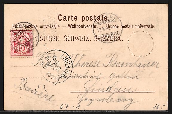Ansichtskarten: Litho Geneve, Exposition Nationale Suiss – Gebraucht aus Berlin von bartko-reher 1
