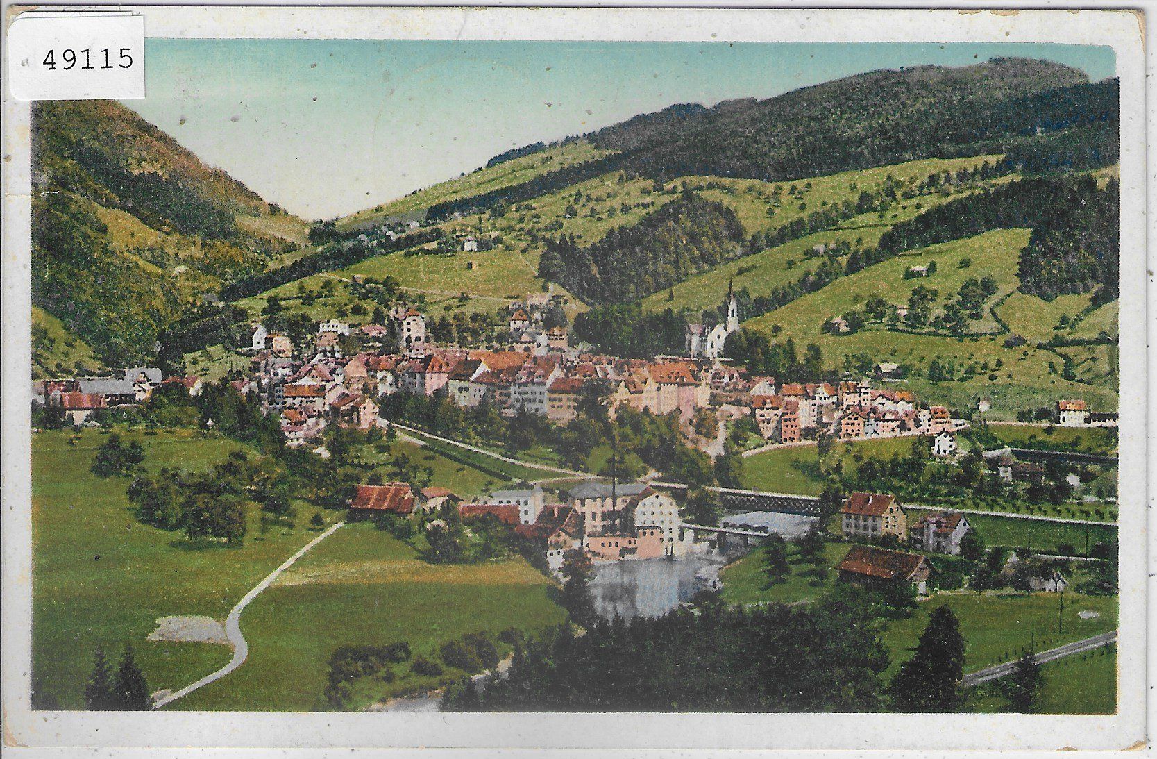 Cartoline postali: Lichtensteig - Generalansicht - Litho – Usato da Ettingen venduto da Kartenplanet