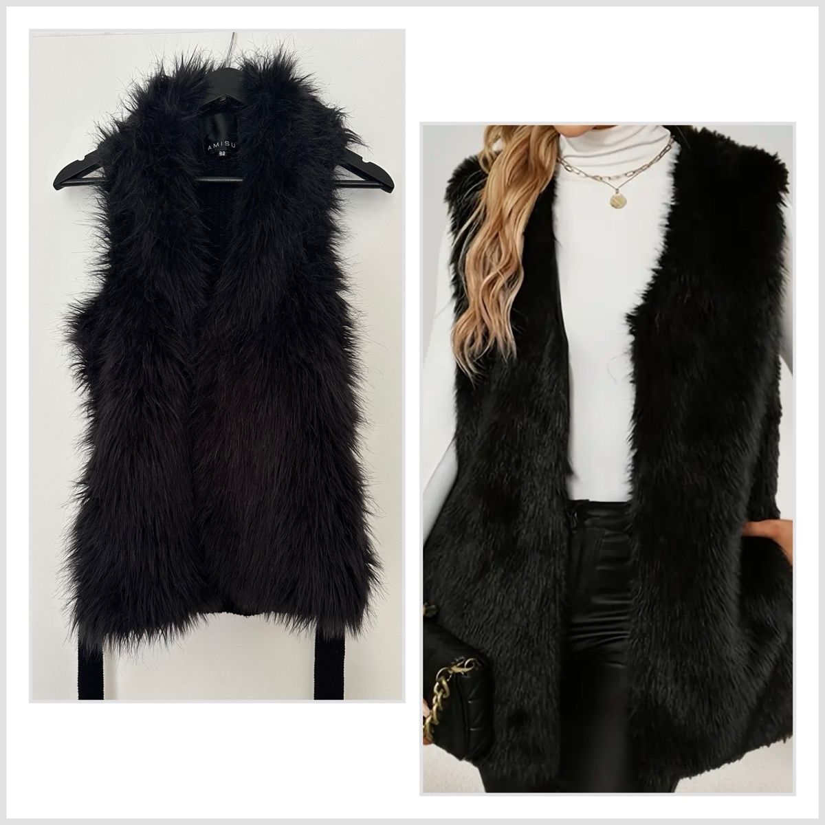 Gilet & Giacche senza maniche: Schwarze Kunstfellweste AMISU Gr. 36, Herbst Winter – Nuovo (secondo la descrizione) da unterentfelden venduto da leyla08 4