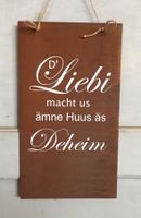 Edelrost Schild „D‘Liebi“