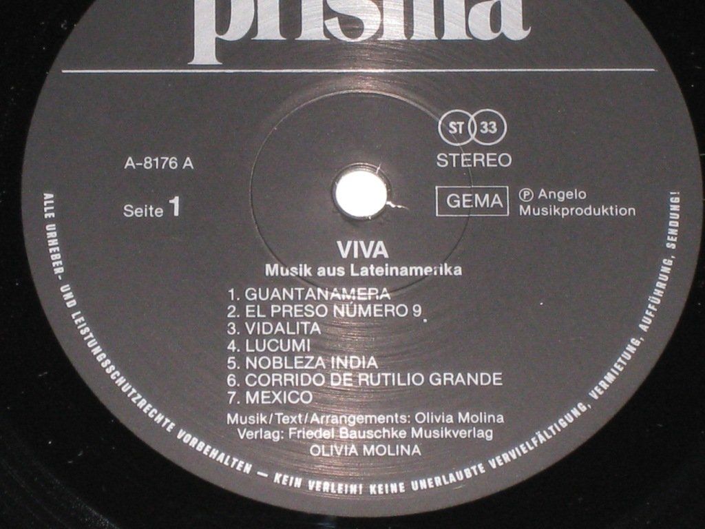 Vinyles: LP - OLIVIA MOLINA - VIVA – D'occasion à Steckborn par Quo7 1