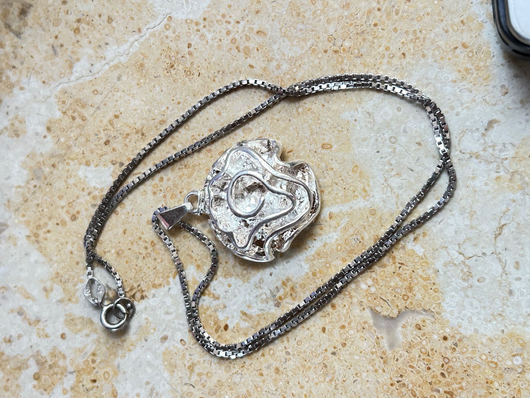 Anhänger: Silberkette + Rosen-Anhänger, Vintage – Gebraucht aus Dittingen von Bijoubelle 5