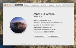 iMac 21.5; Late 2013; mit macOS Catalina
