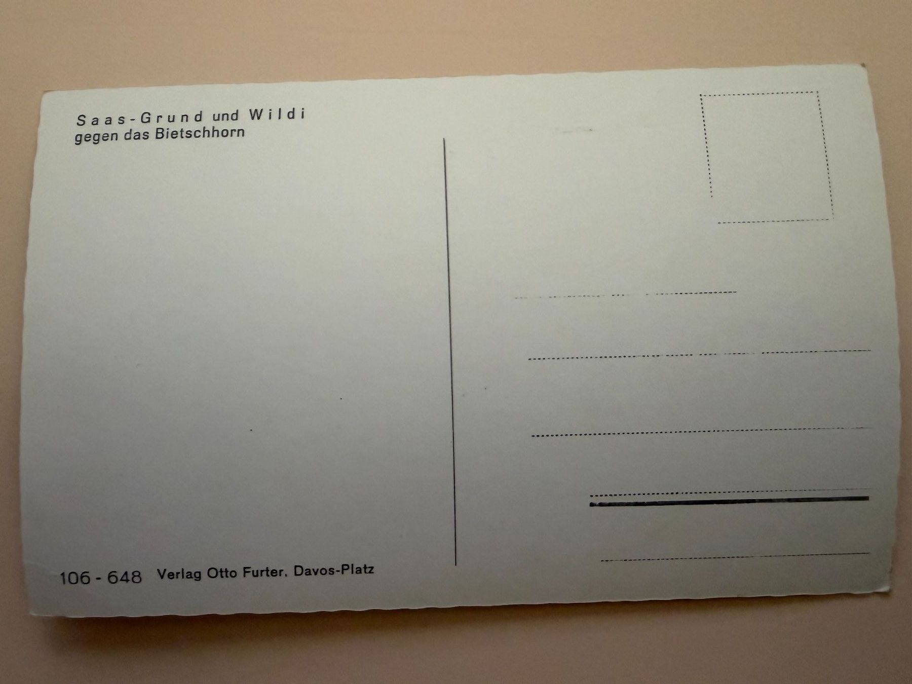 Cartes postales: SAAS - GRUND und WILDI - Ansichtskarte – D'occasion à Tegerfelden par siebenmacky 1