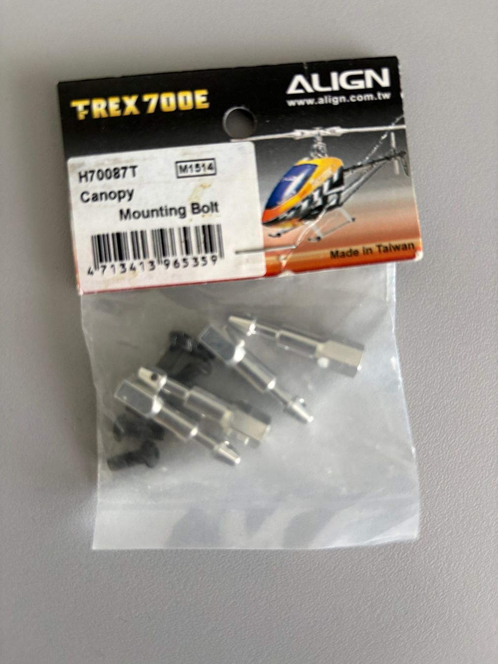Modellismo RC: Align Trex700 Canopy Mounting Bolt H70087T – Nuovo e nell'imballaggio originale da Dornach venduto da Hofleur