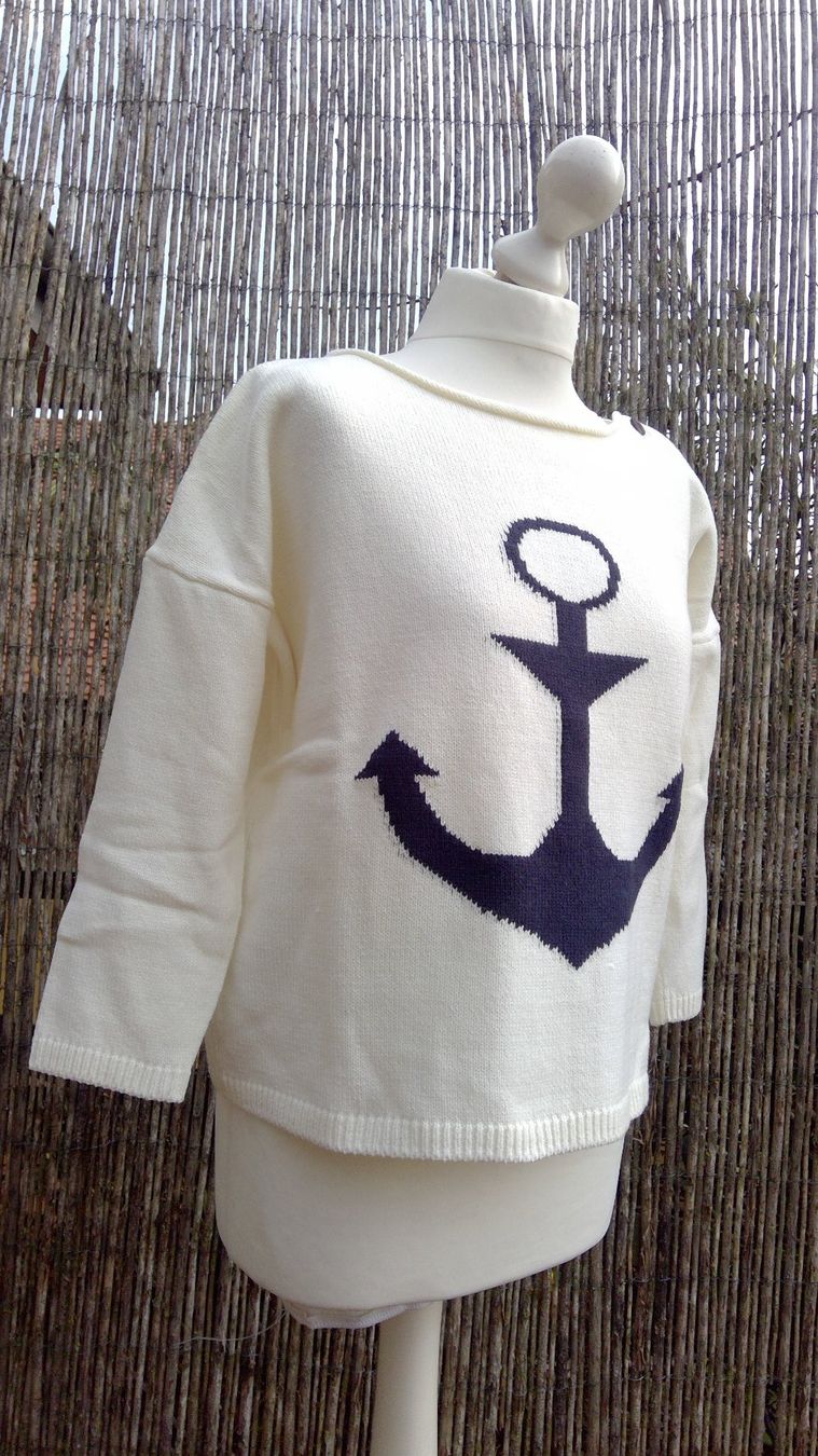 H&M Maglioni & Felpe: Pullover écru motif ANCRE marque L.O.G.G., taille S – Nuovo (secondo la descrizione) da Agiez venduto da chouchanelle 1