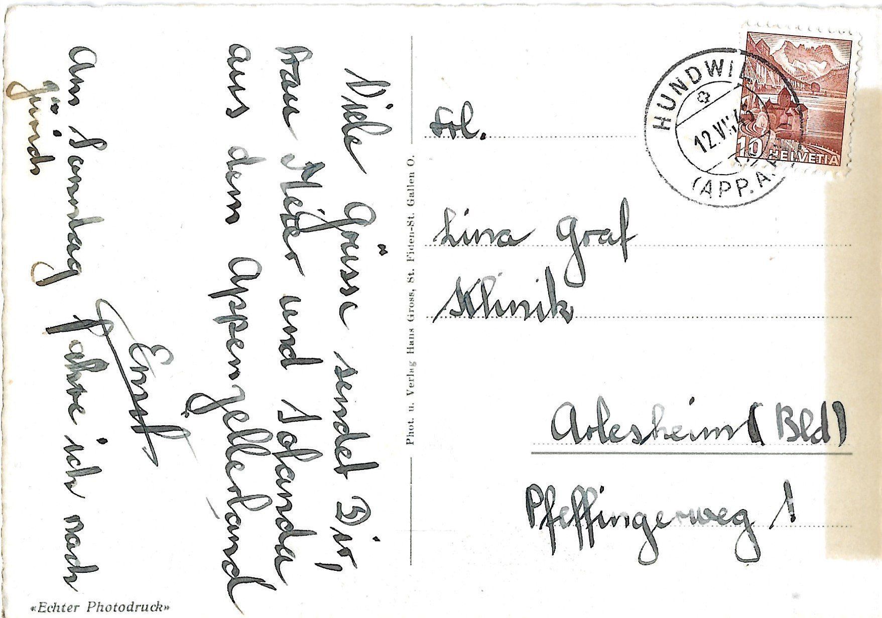 Cartoline postali: Schwägalp, 1943 – Usato da Frauenfeld venduto da Merk52 1