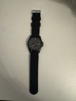 Herren Uhr schwarz Armband Textil neuwertig