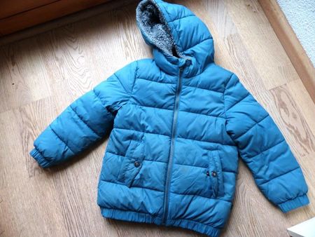 Benetton Kinderjacke petrol, mit kuscheligem Innenfell