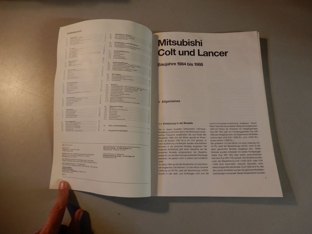 Libri: Mitsubishi Colt/Lancer: Reparaturanleitung Baujahr 1984-1988 – Usato da Erstfeld venduto da Mario_boe0 1