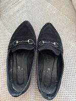 Schwarze Loafers Damen Grösse 41 Mokassins mit Schnalle