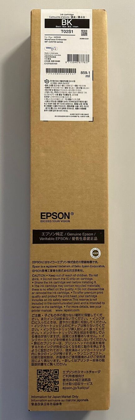 Epson Cartucce per stampanti & toner: Epson WorkForce Enterprise WF-C 20750 black Patrone, T02S1 – Nuovo e nell'imballaggio originale da Glattbrugg venduto da copytron