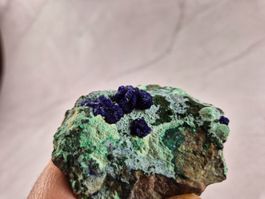 Azurite sur malachite – pièce minérale décorative