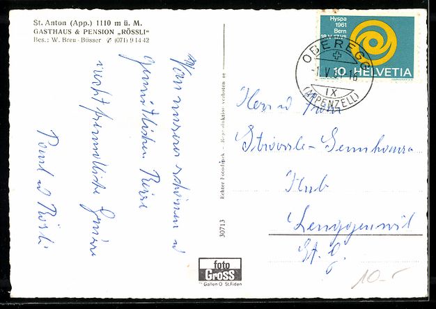 Cartoline postali: St. Anton /App., Gasthaus, Pension Röss – Usato da Berlin venduto da bartko-reher 1