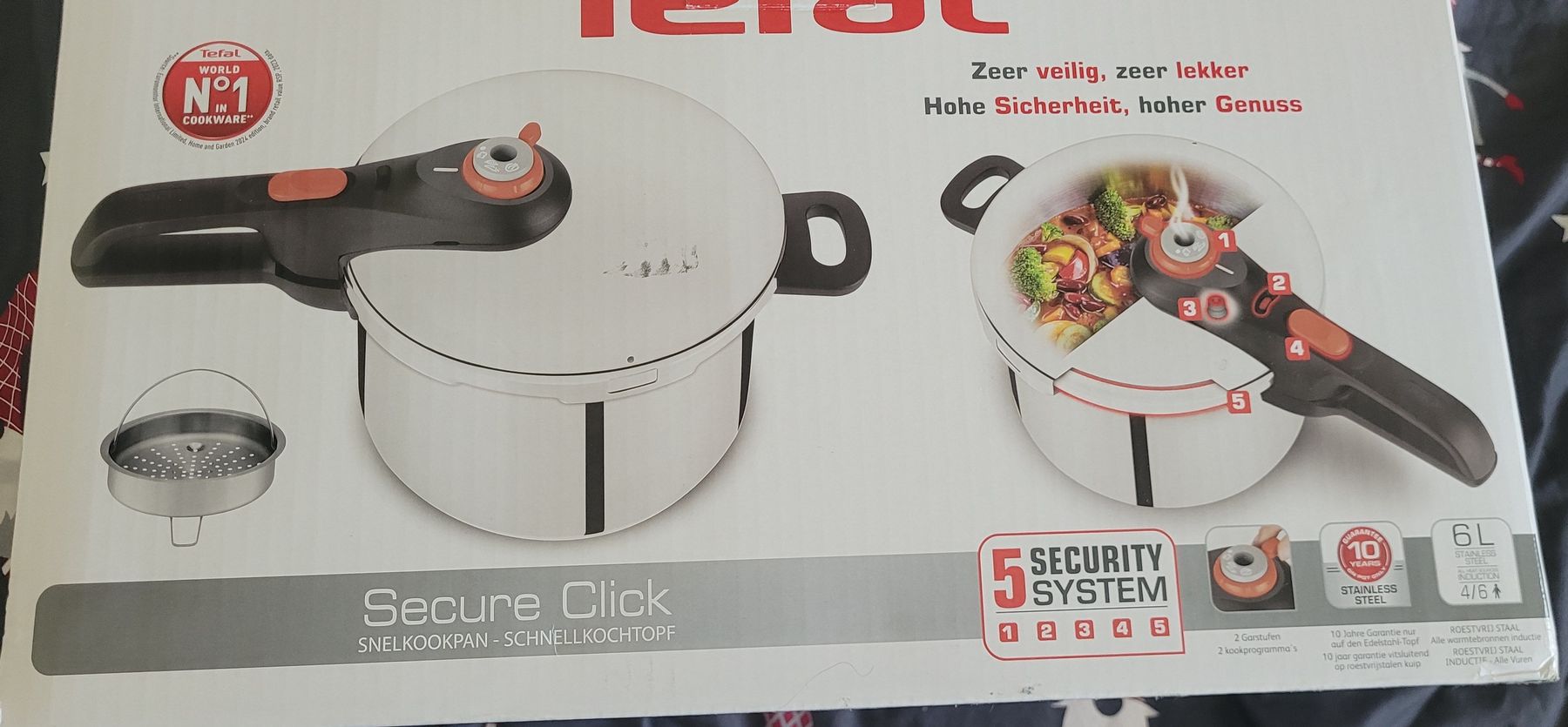 Tefal Elettrodomestici da cucina: Tefal Secure Click 6L inox Cocotte-minute – Nuovo e nell'imballaggio originale da Fribourg venduto da son_5s96