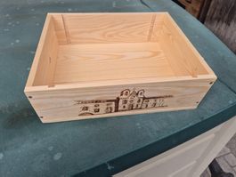 Holzweinkiste 3er leer 32.5x26.5x9.7 cm