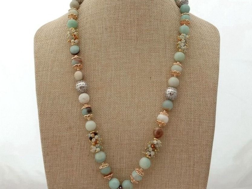 Catenine: Lua 62 cm Amazonit Perle Halskette Echt Collier Amazonite – Nuovo (secondo la descrizione) da Prilly venduto da ilyria73 4
