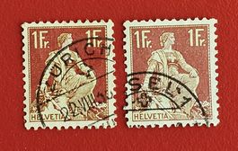 HELVETIA MIT SCHWERT 115 115Z VOLLSTEMPEL BASEL ZÜRICH 1936